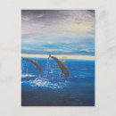 Buscar delfín postales Puesta de sol