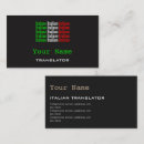 Buscar bandera italiana tarjetas de visita Traducción