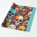 Buscar skull papel de regalo Halloween