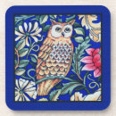 Buscar búho azul posavasos Hojas