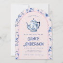Buscar potes del té invitaciones Azul