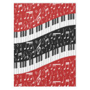 Buscar notas musicales manteles Rojo