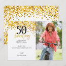 Buscar o feliz invitaciones 50 cumpleaños Negro y oro