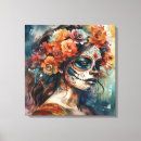 Buscar día de los muertos lienzos Calavera floral