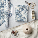 Buscar vintage floral papel de regalo Azul