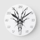 Buscar cráneo blanco y negro relojes de pared Para todos