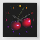 Buscar fruta natural relojes de pared Rojo