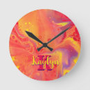 Buscar fondo naranja relojes de pared Rojo