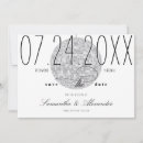 Buscar disco ball invitaciones Blanco y negro