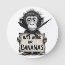 Buscar mono divertido relojes de pared Chimpancé