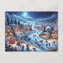 Buscar pueblo nevado postales Pintura