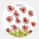 Buscar flores rojas brillantes pegatinas Amapola
