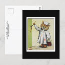 Buscar pinturas del gato del vintage postales General y unisex
