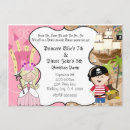 Buscar princesa y pirata invitaciones Niños