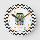 Buscar pájaro negro relojes de pared Búho