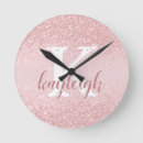 Buscar rose relojes de pared Glitter