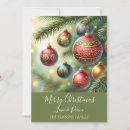 Buscar watercolor christmas tree postales Rojo y verde