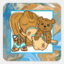 Buscar teddy bear cuadradas pegatinas Ducha de bebé