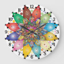 Buscar mandala colorida relojes de pared Arco iris