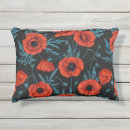 Buscar flores rojas de la amapola cojines Floral