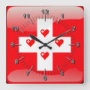 Buscar bandera suiza relojes de pared Moderno