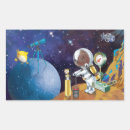 Buscar planeta rectangulares pegatinas Astronauta