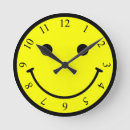 Buscar cara divertida relojes de pared Amarillo