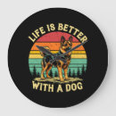 Buscar lobo relojes de pared Amante del perro