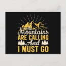 Buscar las montañas están llamando postales Camping