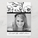 Buscar dulce blanco y negro 16 invitaciones Floral