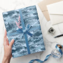 Buscar camuflaje azul papel de regalo Patrón