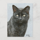 Buscar pinturas del gato postales Negro