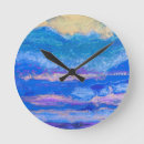 Buscar abstracto cielos relojes de pared Azul