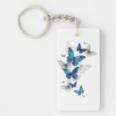 Buscar mariposas azules llaveros Blanco