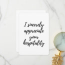 Buscar por hospitalidad tarjetas de agradecimiento Gratitud