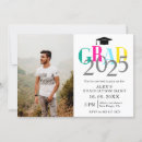 Buscar rayas coloridas invitaciones Graduado