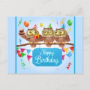Buscar búhos del dibujo animado postales Cumpleaños