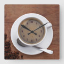Buscar taza café de relojes de pared Madera
