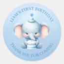 Buscar del elefante pegatinas Primer cumpleaños