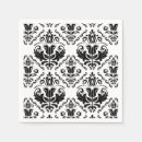 Buscar damasco blanco y negro servilletas Floral