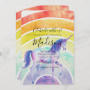 Buscar rainbow unicorn invitaciones Morado