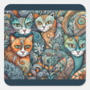 Buscar gatos abstractos pegatinas Caprichoso