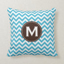 Buscar galón azul y blanco cojines Monograma