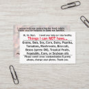 Buscar alergias tarjetas de visita Soja