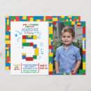 Buscar 5 invitaciones de cumpleaños Bloques de construcción