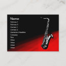 Buscar saxofón tarjetas de visita Saxofonista