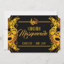 Buscar masquerade invitaciones Negro dorado