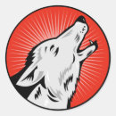 Buscar lobo pegatinas Rojo