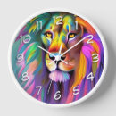 Buscar animal del león relojes de pared Colorido