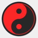 Buscar símbolo de yang del yin pegatinas Rojo